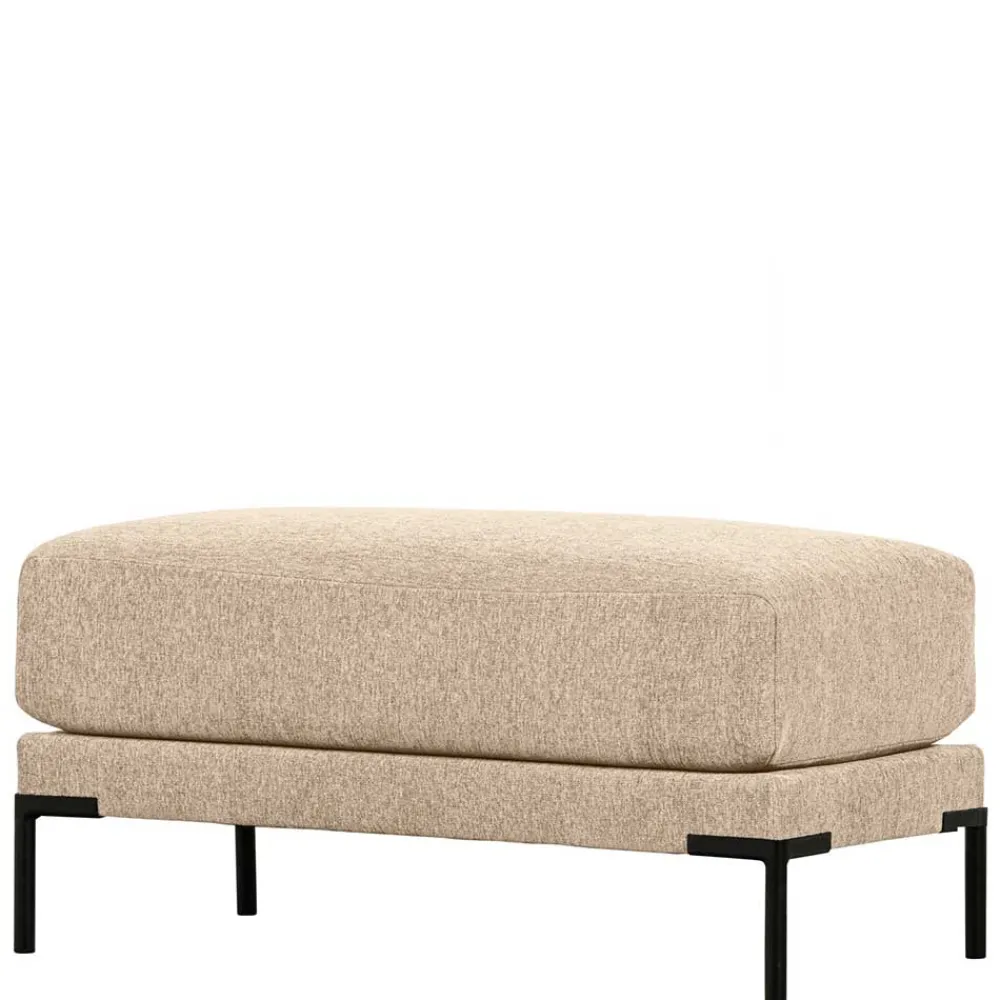 Wohnen Hocker<Hocker in Beigegrau mit Schwarz - Paola