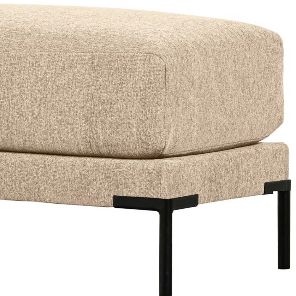 Wohnen Hocker<Hocker in Beigegrau mit Schwarz - Paola