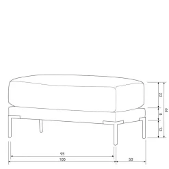Wohnen Hocker<Hocker in Beigegrau mit Schwarz - Paola