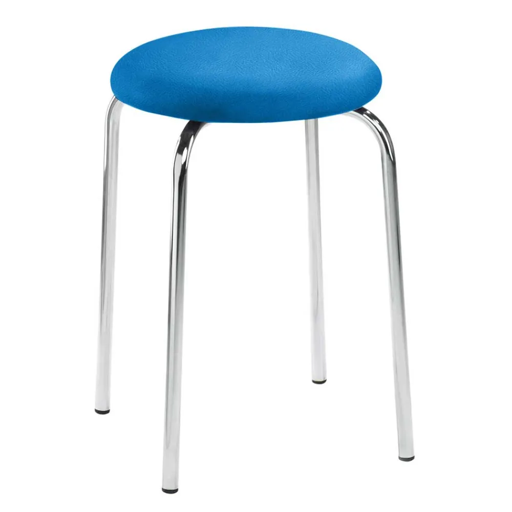 Wohnen Hocker<Hocker in Blau & Chrom - Ancloa