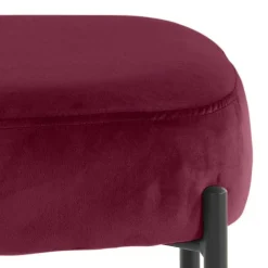 Wohnen Hocker<Hocker in Bordeaux Rot Samt - Car
