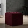 Wohnen Hocker<Hocker in Bordeauxrot Samtbezug matt - Alessia