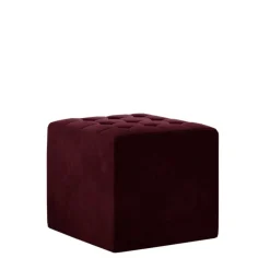Wohnen Hocker<Hocker in Bordeauxrot Samtbezug matt - Alessia