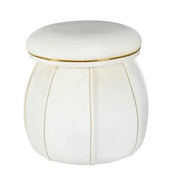Wohnen Hocker<Hocker in Cremeweiß mit Gold - Mangali