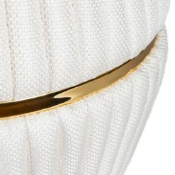 Wohnen Hocker<Hocker in Cremeweiß mit Gold - Josue