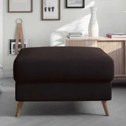 Wohnen Hocker<Hocker in Dunkelbraun und Holz Natur - Smento
