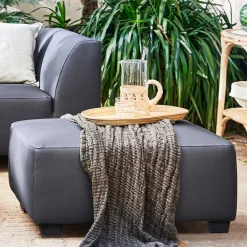 Wohnen Hocker<Hocker in Dunkelgrau Kunstleder - Loudes
