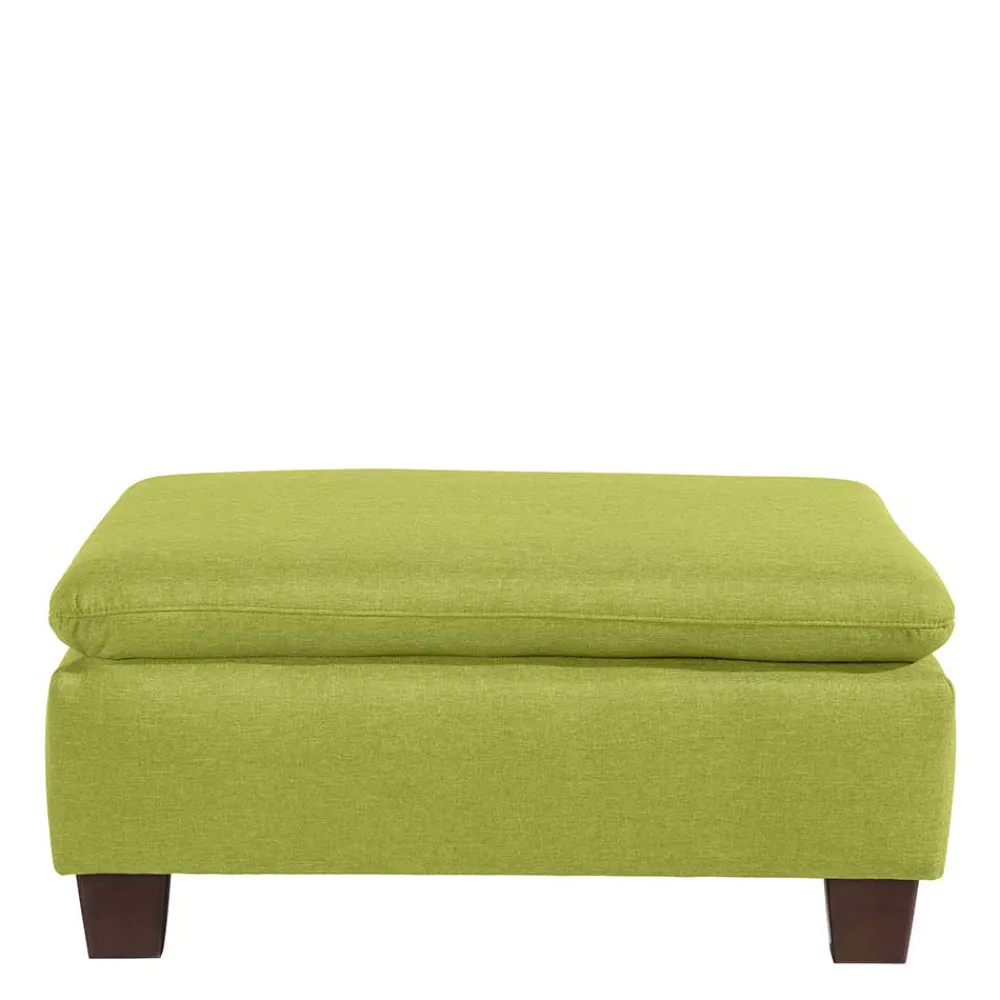 Wohnen Hocker<Hocker in Gelbgrün und Nussbaum Braun - Zlatka