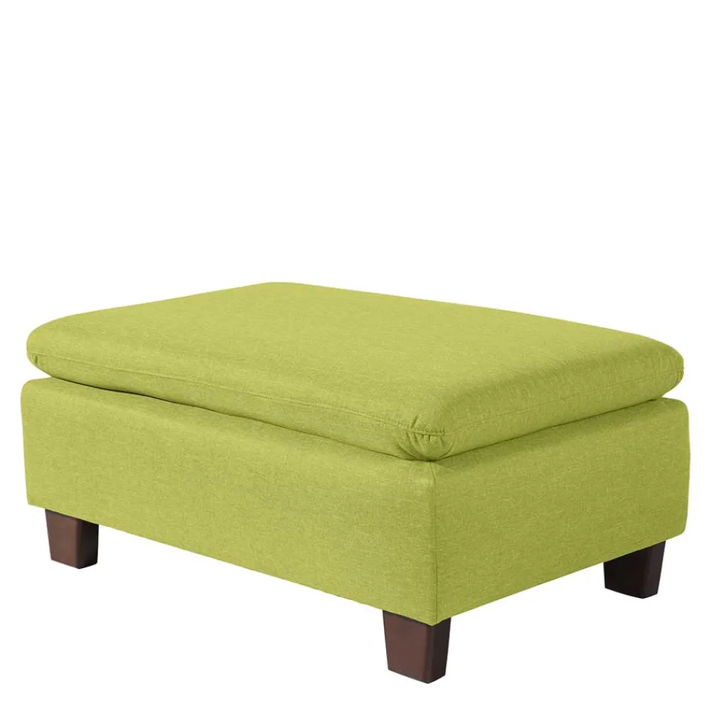 Wohnen Hocker<Hocker in Gelbgrün und Nussbaum Braun - Zlatka