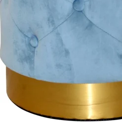 Wohnen Hocker<Hocker in Hellblau Samt & Gold - Santjana