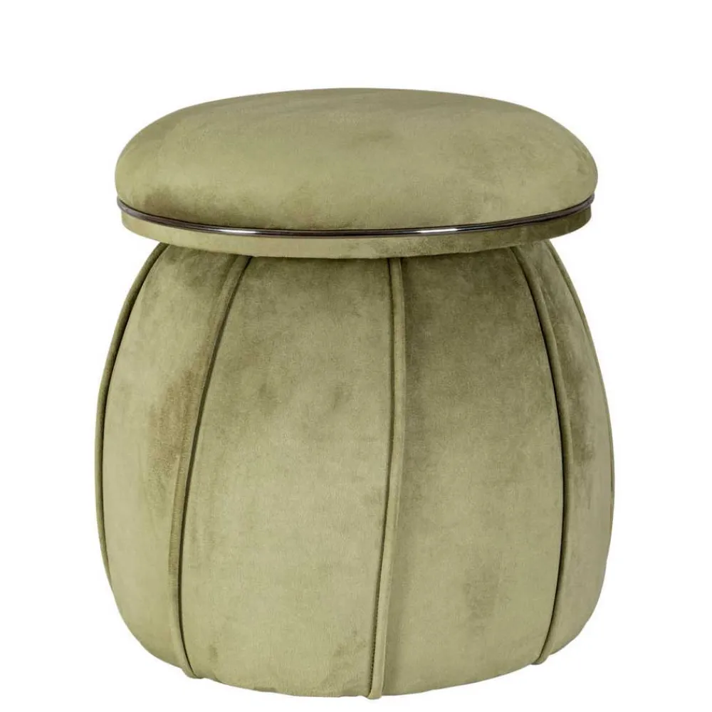 Wohnen Hocker<Hocker in Oliv Grün mit Dunkelgrau - Enlino