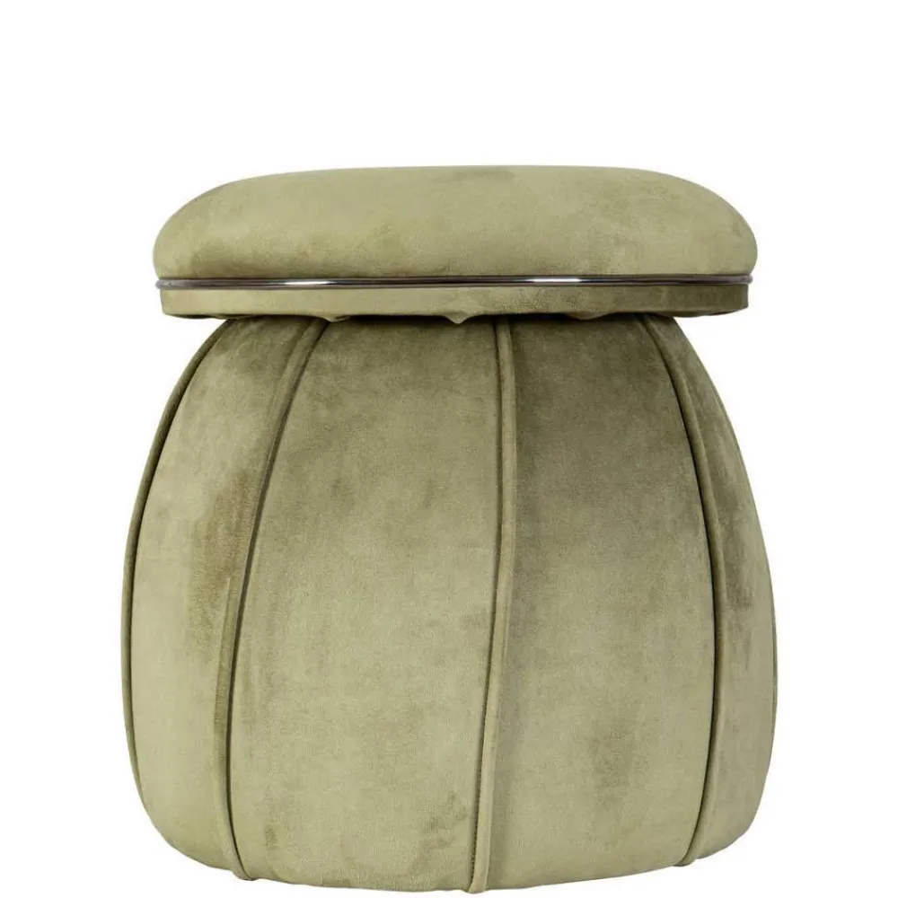 Wohnen Hocker<Hocker in Oliv Grün mit Dunkelgrau - Enlino