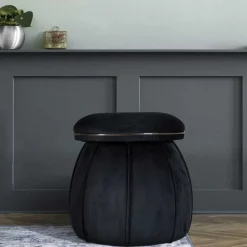 Wohnen Hocker<Hocker in Schwarz mit Dunkelgrau - Paladion