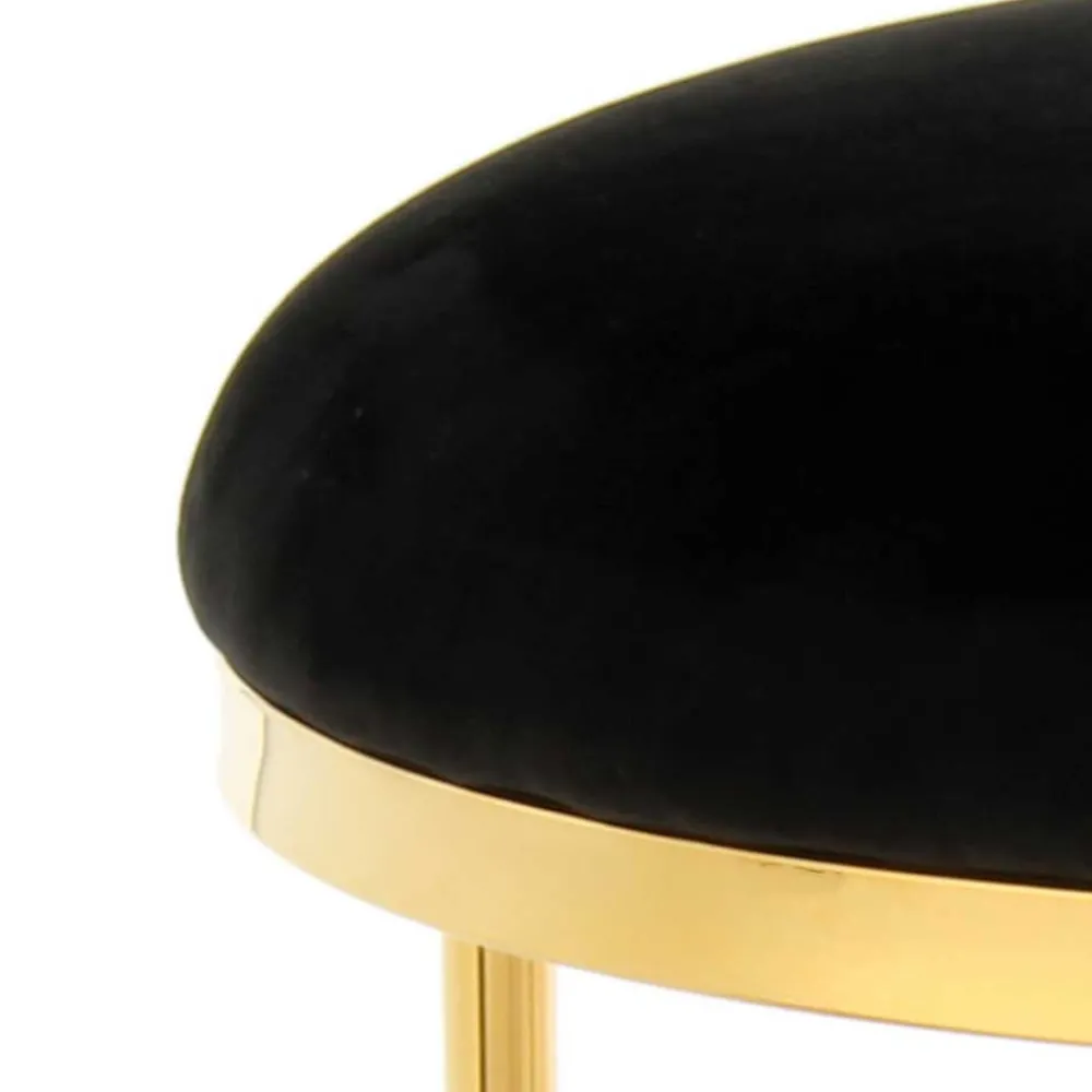 Wohnen Hocker<Hocker in Schwarz Samt & Gold Edelstahl - Hulius