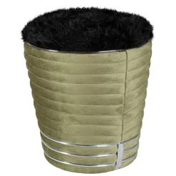 Wohnen Hocker<Hocker in Schwarz und Oliv Grün und Silber - Egeta