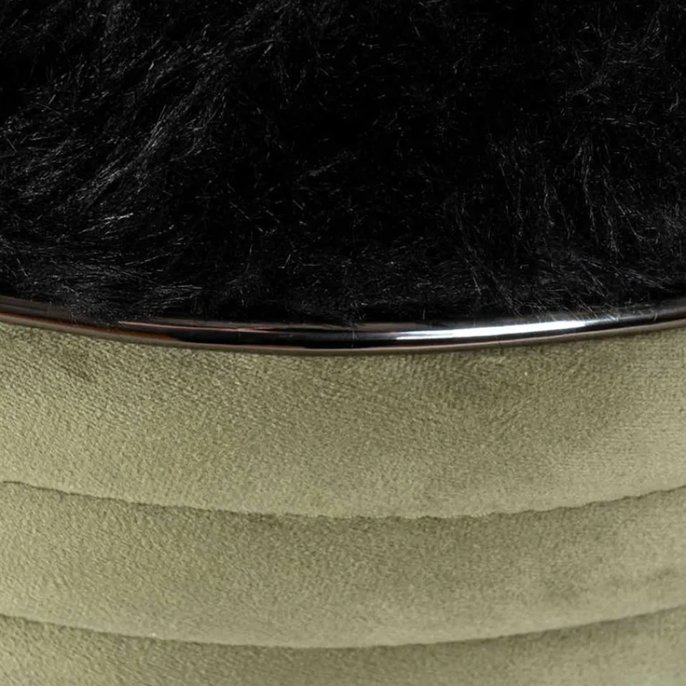 Wohnen Hocker<Hocker in Schwarz und Oliv Grün und Silber - Egeta