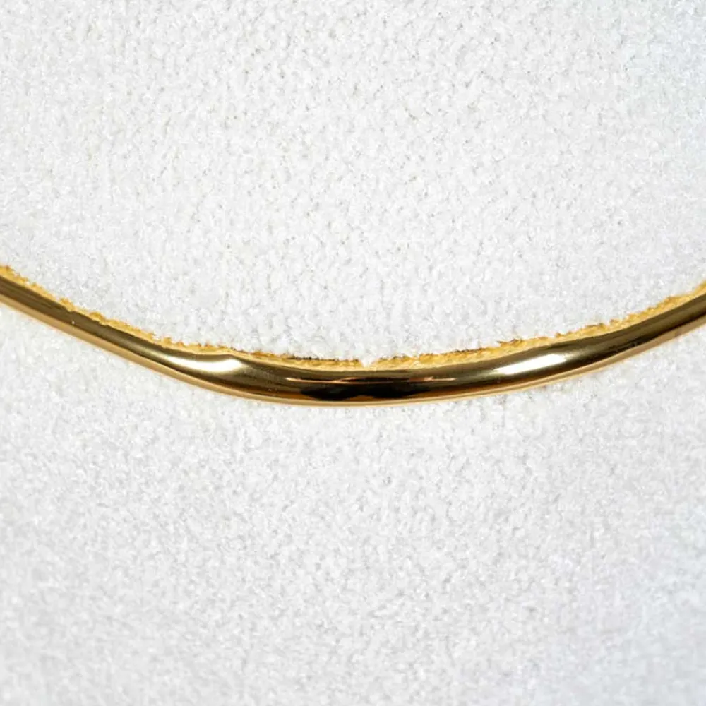 Wohnen Hocker<Hocker in Weiß Webplüsch mit Gold - Tandrea