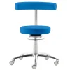 Wohnen Hocker<Hocker mit Lehne in Blau Kunstleder - Carito