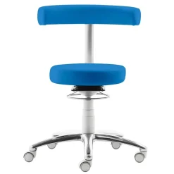 Wohnen Hocker<Hocker mit Lehne in Blau Kunstleder - Carito