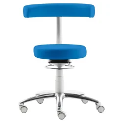 Wohnen Hocker<Hocker mit Lehne in Blau Kunstleder - Carito