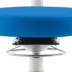 Wohnen Hocker<Hocker mit Lehne in Blau Kunstleder - Carito