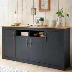 Wohnen Sideboards<Hohe Anrichte im Modernen Landhaus Look - Lionel
