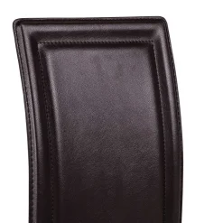 Wohnen Stühle<Hohe Esszimmerstühle mit dunkelbraunem Kunstleder Edina & Metall (4er Set)