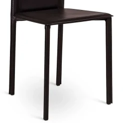 Wohnen Stühle<Hohe Esszimmerstühle mit dunkelbraunem Kunstleder Edina & Metall (4er Set)