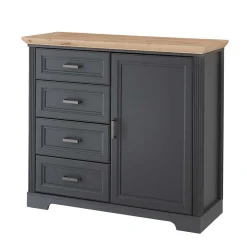 Wohnen Sideboards<Hohe Kombi-Kommode in Dunkelgrau - Joe