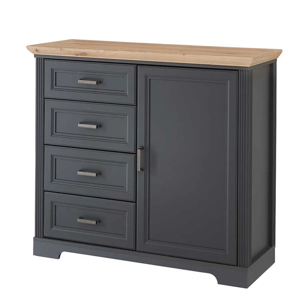 Wohnen Sideboards<Hohe Kombi-Kommode in Dunkelgrau - Joe