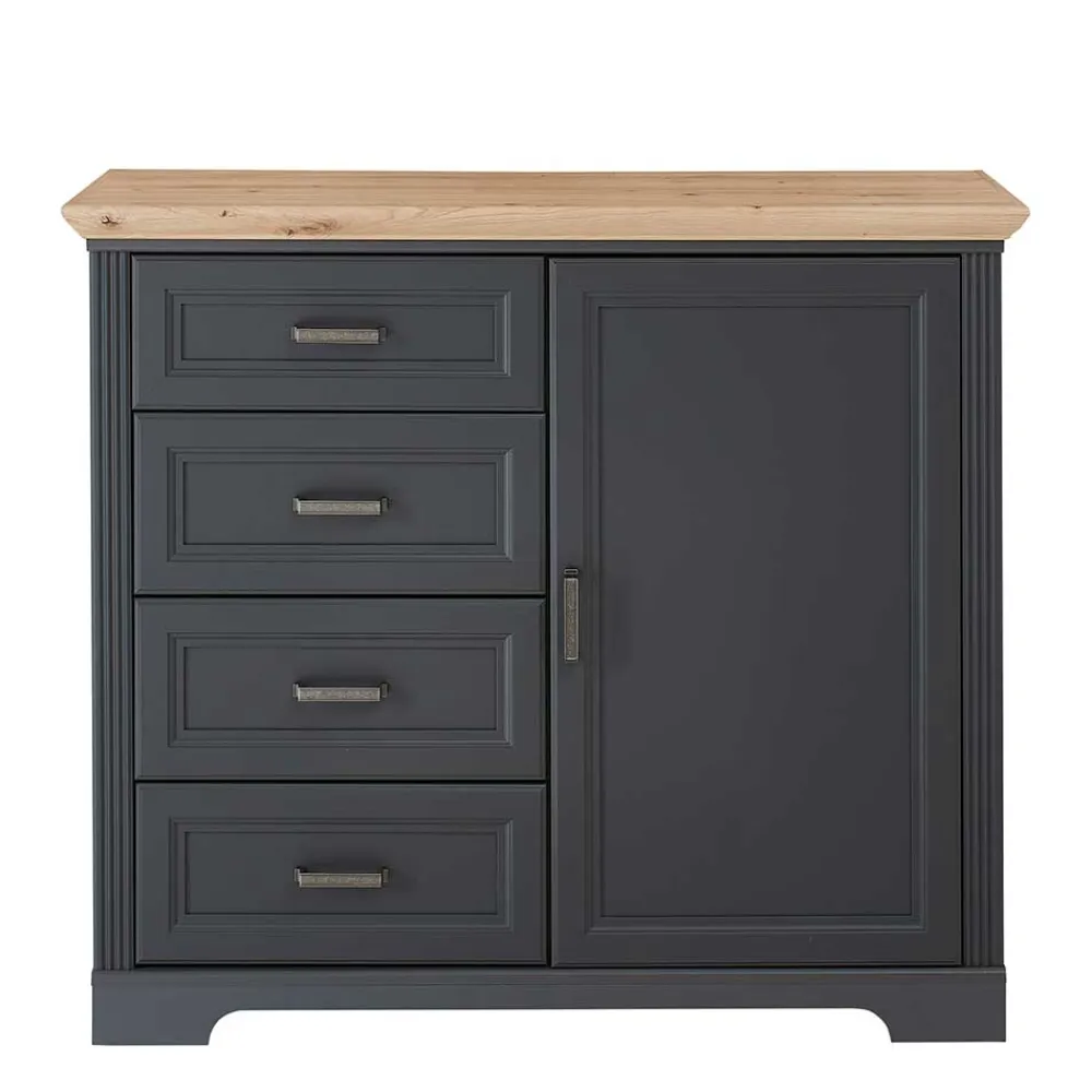 Wohnen Sideboards<Hohe Kombi-Kommode in Dunkelgrau - Joe