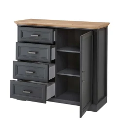 Wohnen Sideboards<Hohe Kombi-Kommode in Dunkelgrau - Joe
