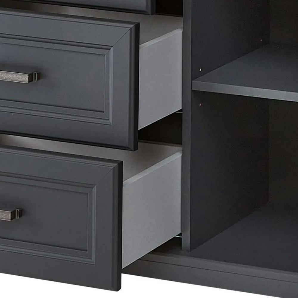 Wohnen Sideboards<Hohe Kombi-Kommode in Dunkelgrau - Joe