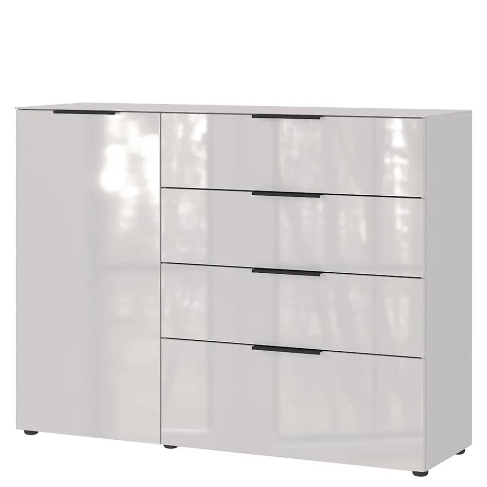 Wohnen Sideboards<Hohe Kombi-Kommode in Hellgrau - Aquara