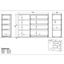 Wohnen Sideboards<Hohe Kombi-Kommode in Hellgrau - Aquara