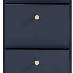 Wohnen Kommoden<Hohe Kommode in Dunkelblau mit Gold - Inbano