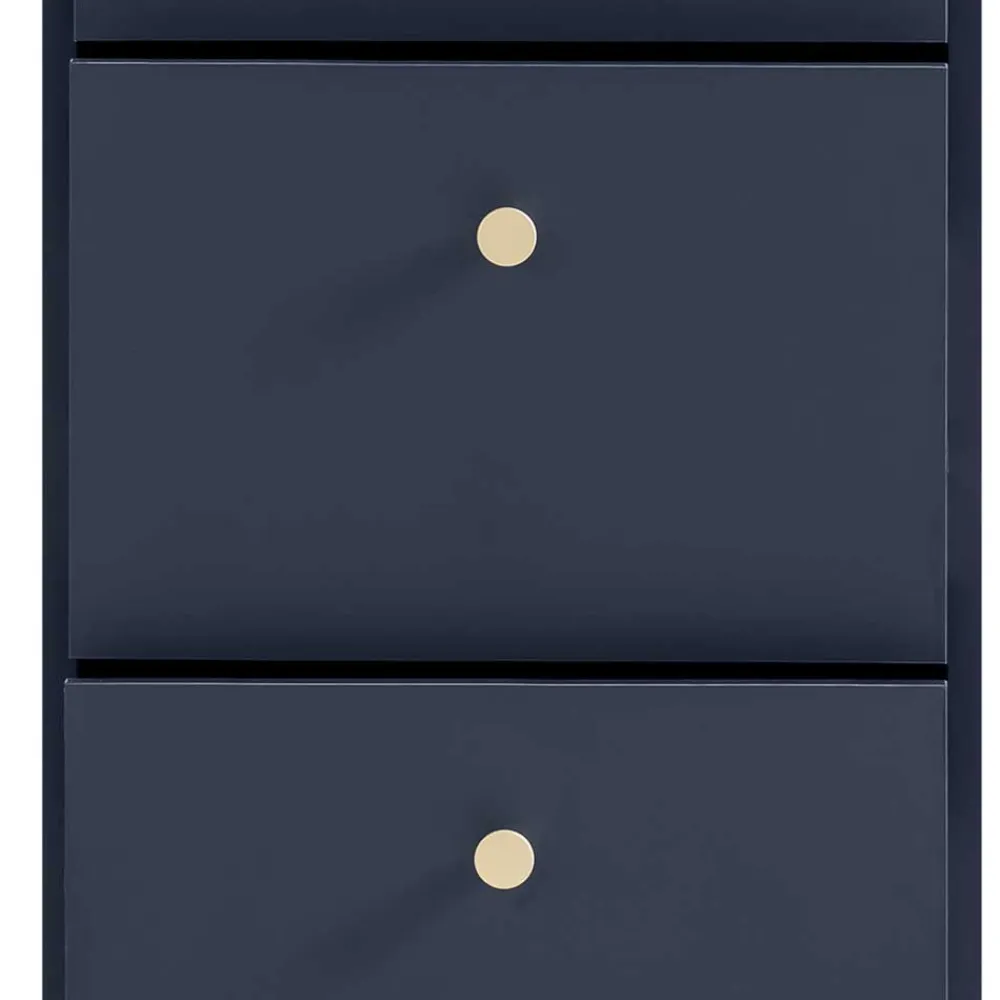 Wohnen Kommoden<Hohe Kommode in Dunkelblau mit Gold - Inbano