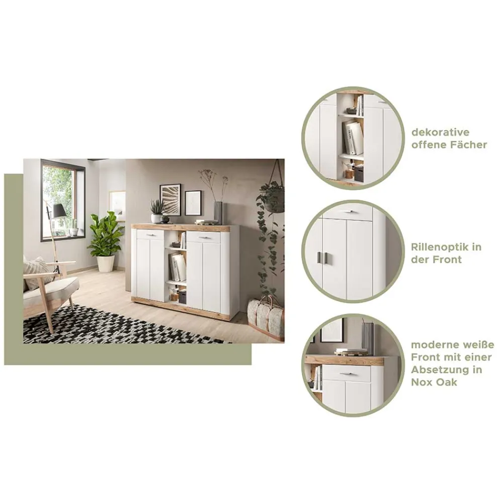 Wohnen Sideboards<Hohe Kommode mit zwei Türen & drei Fächern - Hihat