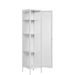 Wohnen Vitrinen<Hohe Metall-Vitrine in Weiß - Sancrez