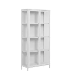 Wohnen Vitrinen<Hohe Vitrine aus Stahl in Weiß - Sancrez