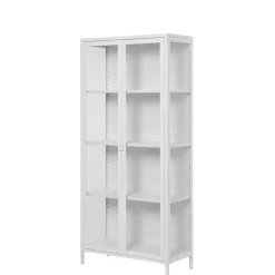 Wohnen Vitrinen<Hohe Vitrine aus Stahl in Weiß - Sancrez