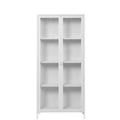 Wohnen Vitrinen<Hohe Vitrine aus Stahl in Weiß - Sancrez