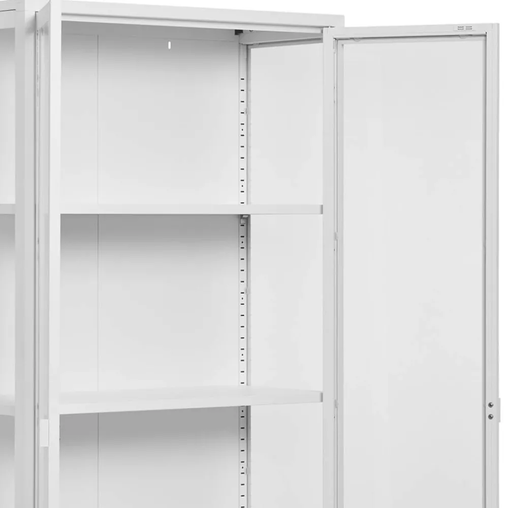 Wohnen Vitrinen<Hohe Vitrine aus Stahl in Weiß - Sancrez