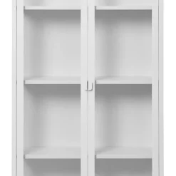 Wohnen Vitrinen<Hohe Vitrine aus Stahl in Weiß - Sancrez