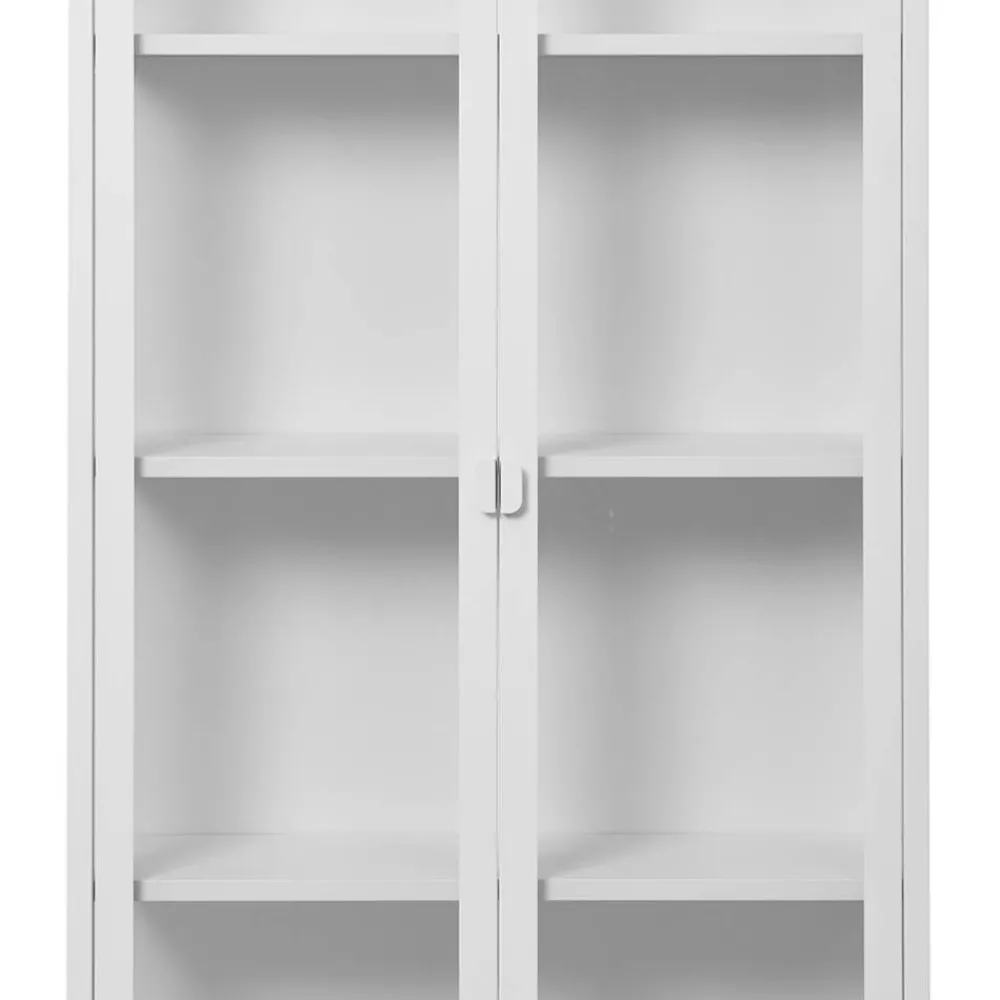 Wohnen Vitrinen<Hohe Vitrine aus Stahl in Weiß - Sancrez