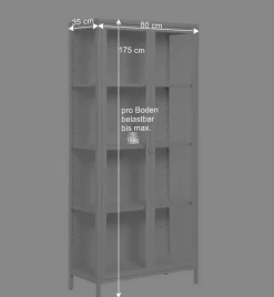Wohnen Vitrinen<Hohe Vitrine aus Stahl in Weiß - Sancrez