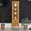 Wohnen Schränke<Hohe Vitrine Masdamos aus Wildeiche Massivholz