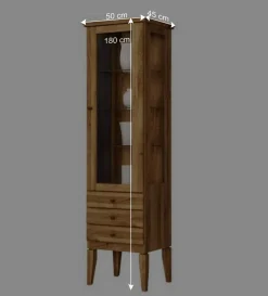 Wohnen Schränke<Hohe Vitrine Masdamos aus Wildeiche Massivholz