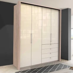 Wohnen Schränke<Hoher Schlafzimmerschrank 2-türig & 4 Schubladen - Rativian