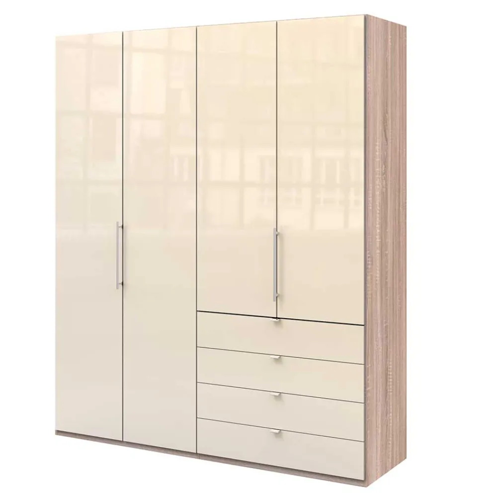 Wohnen Schränke<Hoher Schlafzimmerschrank 2-türig & 4 Schubladen - Rativian
